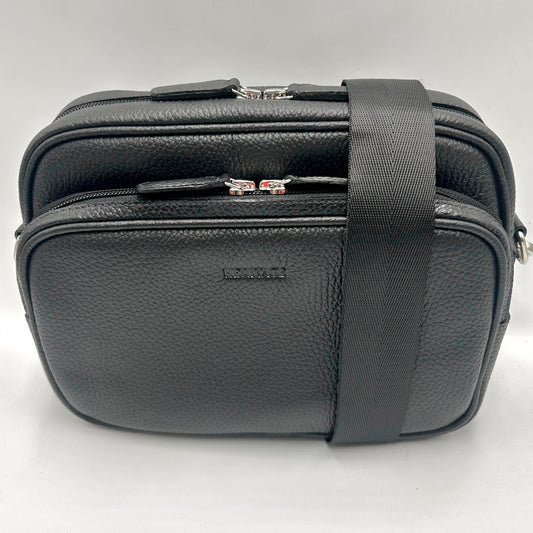 Bolso Bandolera Grant Cuero Granulado Negro Heritage