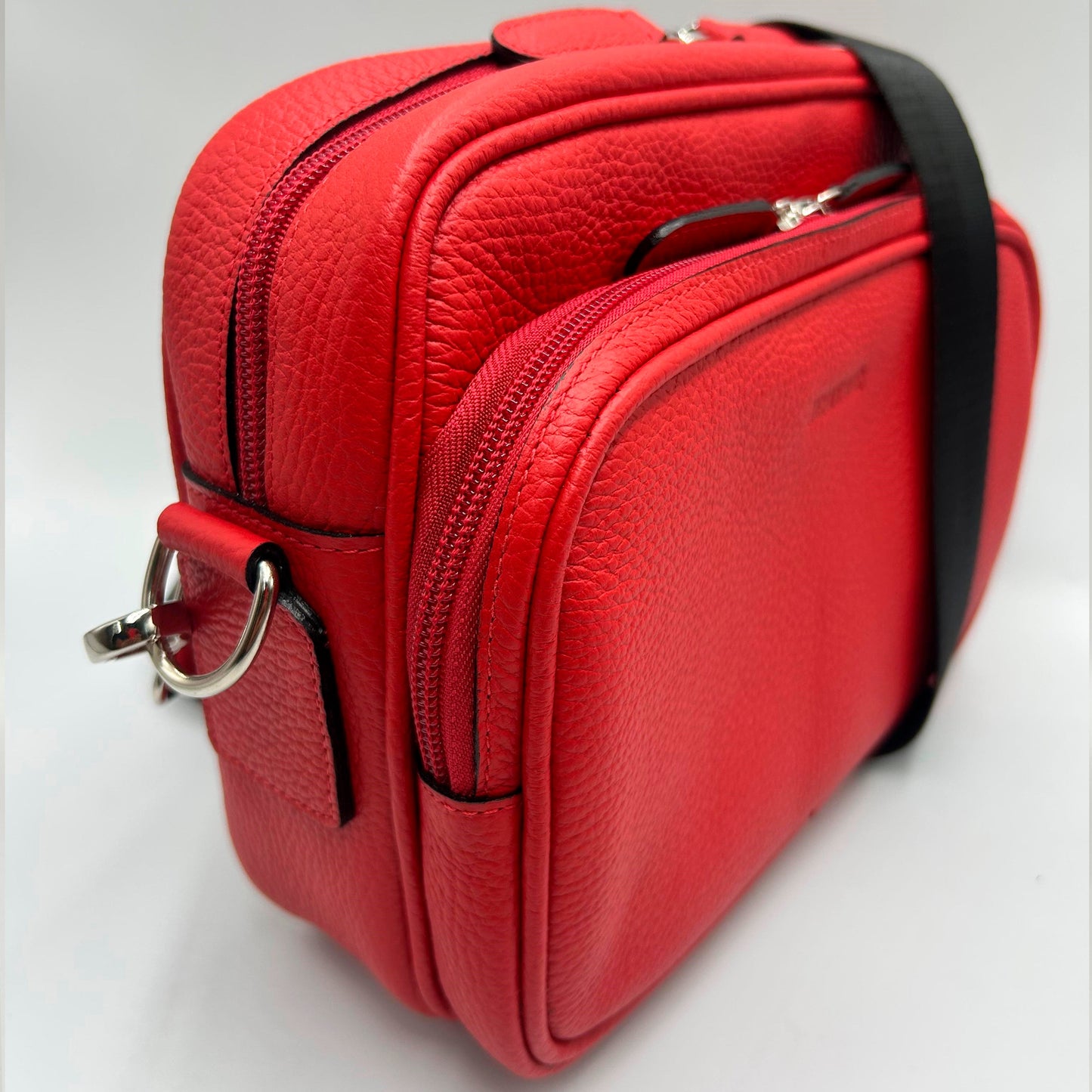 Bolso Bandolera Grant Cuero Granulado Rojo Heritage