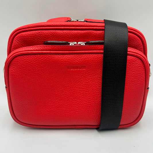 Bolso Bandolera Grant Cuero Granulado Rojo Heritage