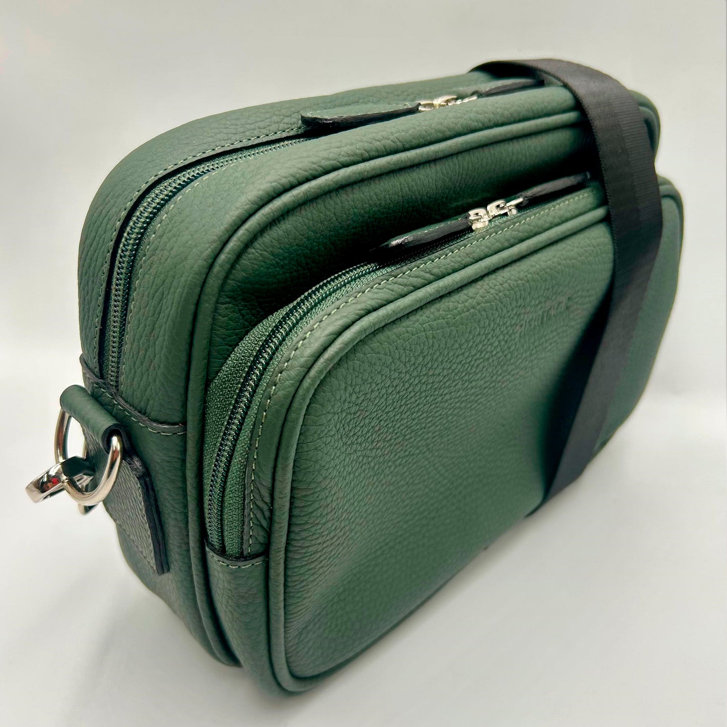 Bolso Bandolera Grant Cuero Granulado Verde  Heritage