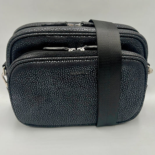 Bolso Bandolera Grant Cuero Nubuck Cristal Negro Heritage