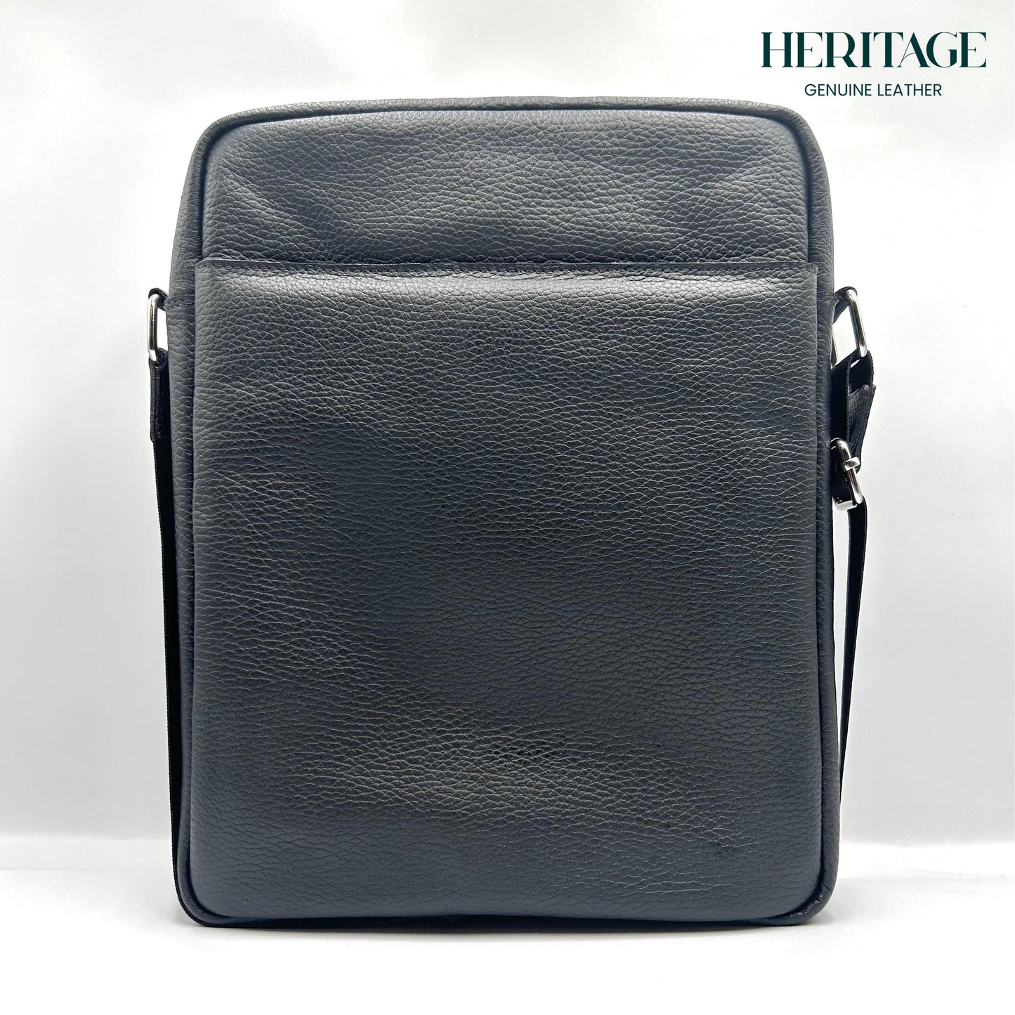 Morral tamaño Carta Cuero Granulado Negro Heritage