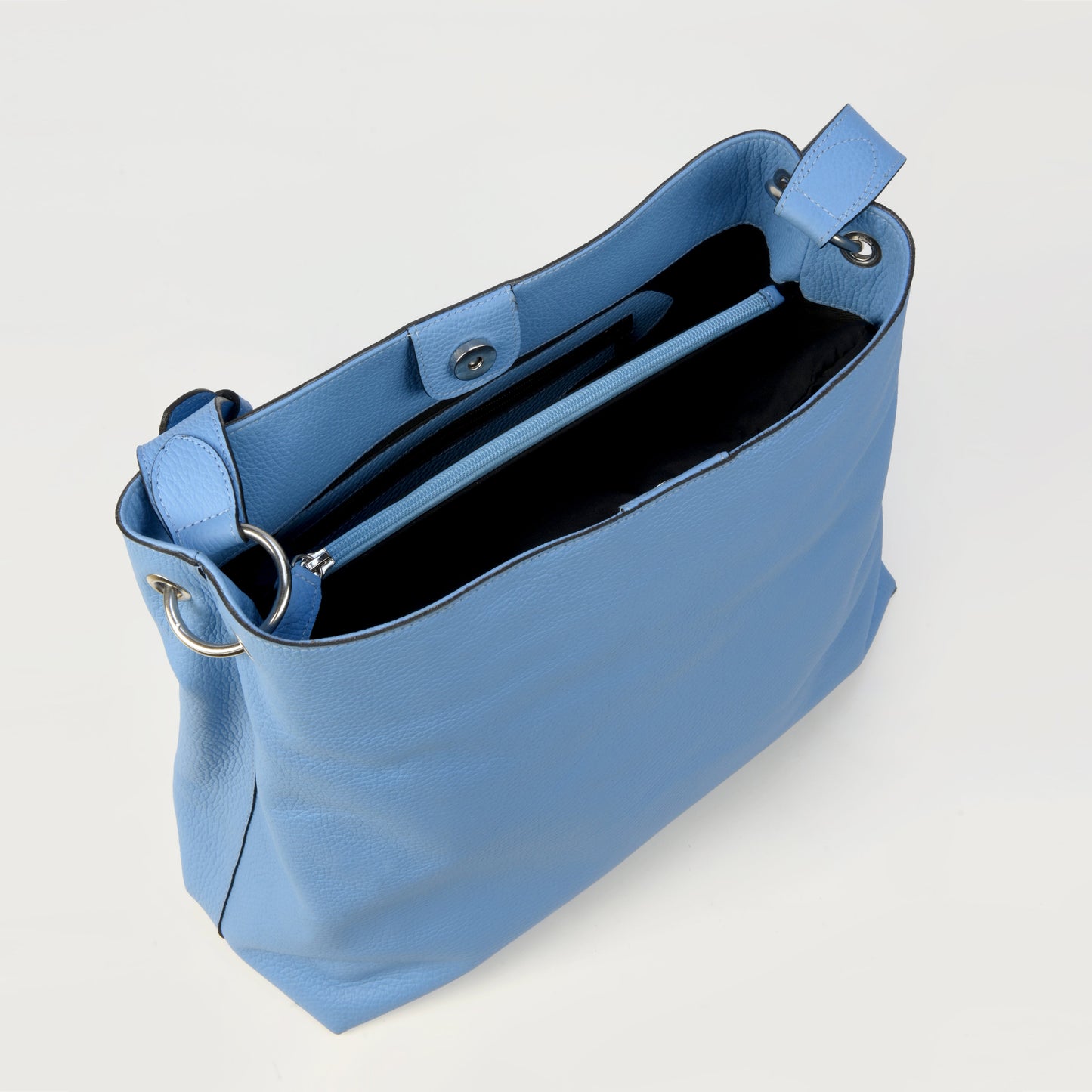 Bolso Verona en Cuero Granulado Celeste Heritage