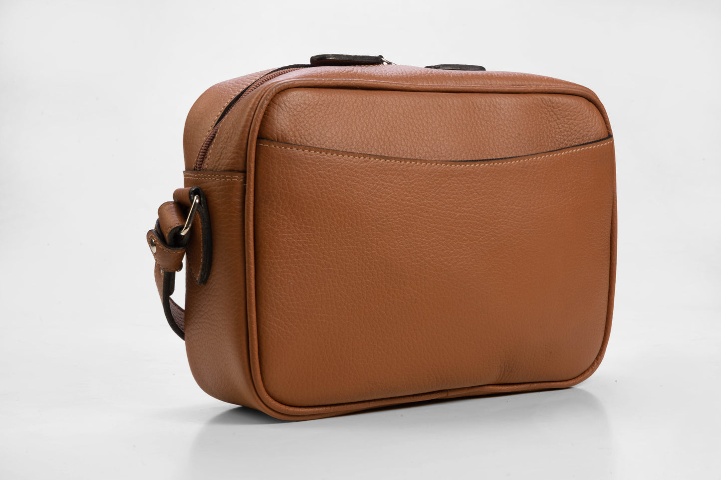 Camera Bag Monaco Mediana en Cuero Granulado Whiskey Heritage