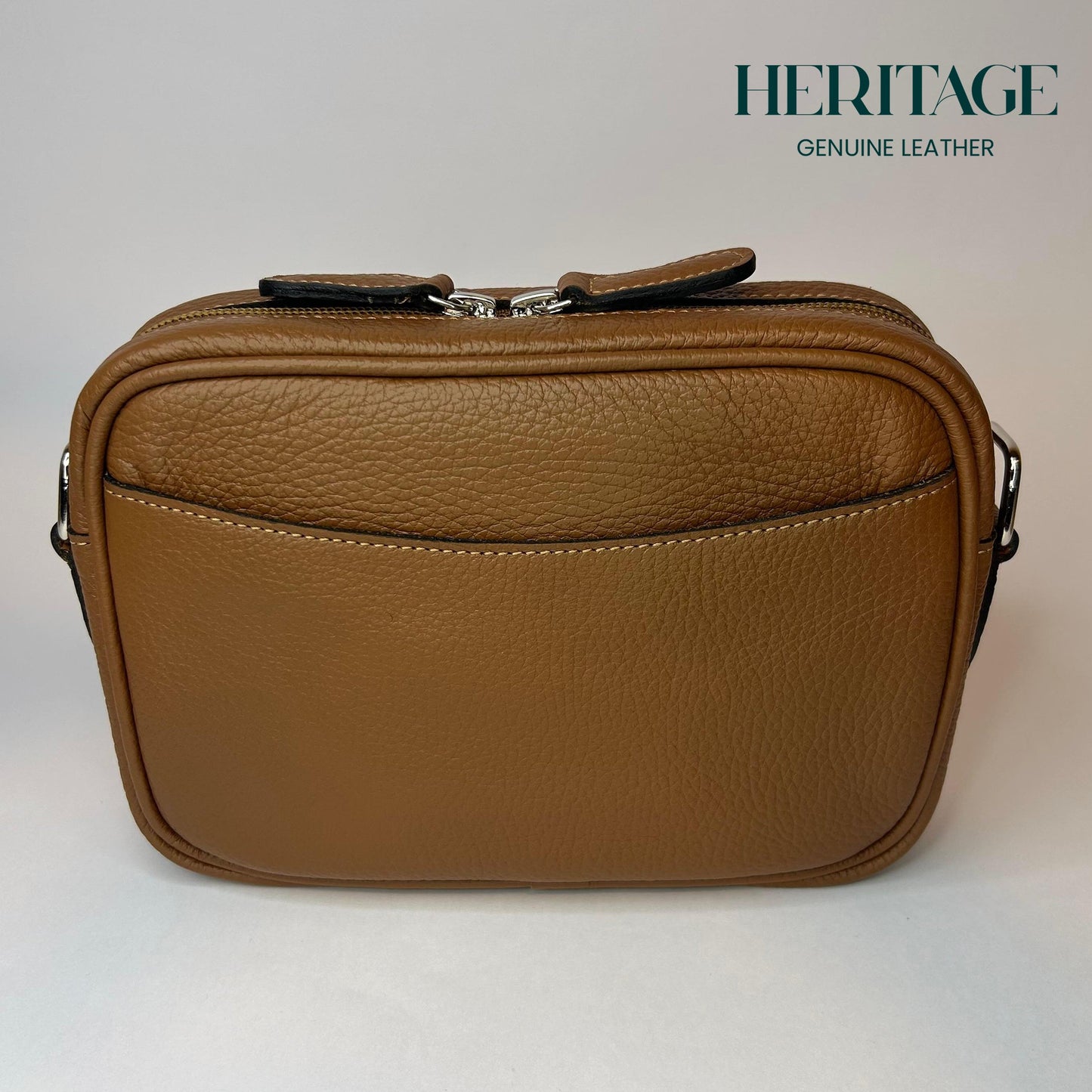 Camera Bag en Cuero Granulado Whiskey Heritage