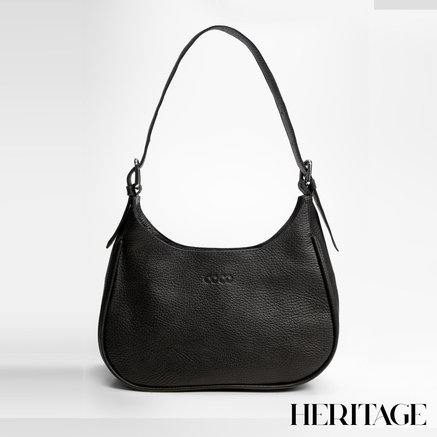 Cartera Lulú en Cuero Granulado Negro COCO