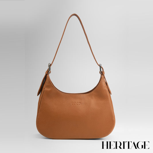 Cartera Lulú en Cuero Granulado Whiskey COCO