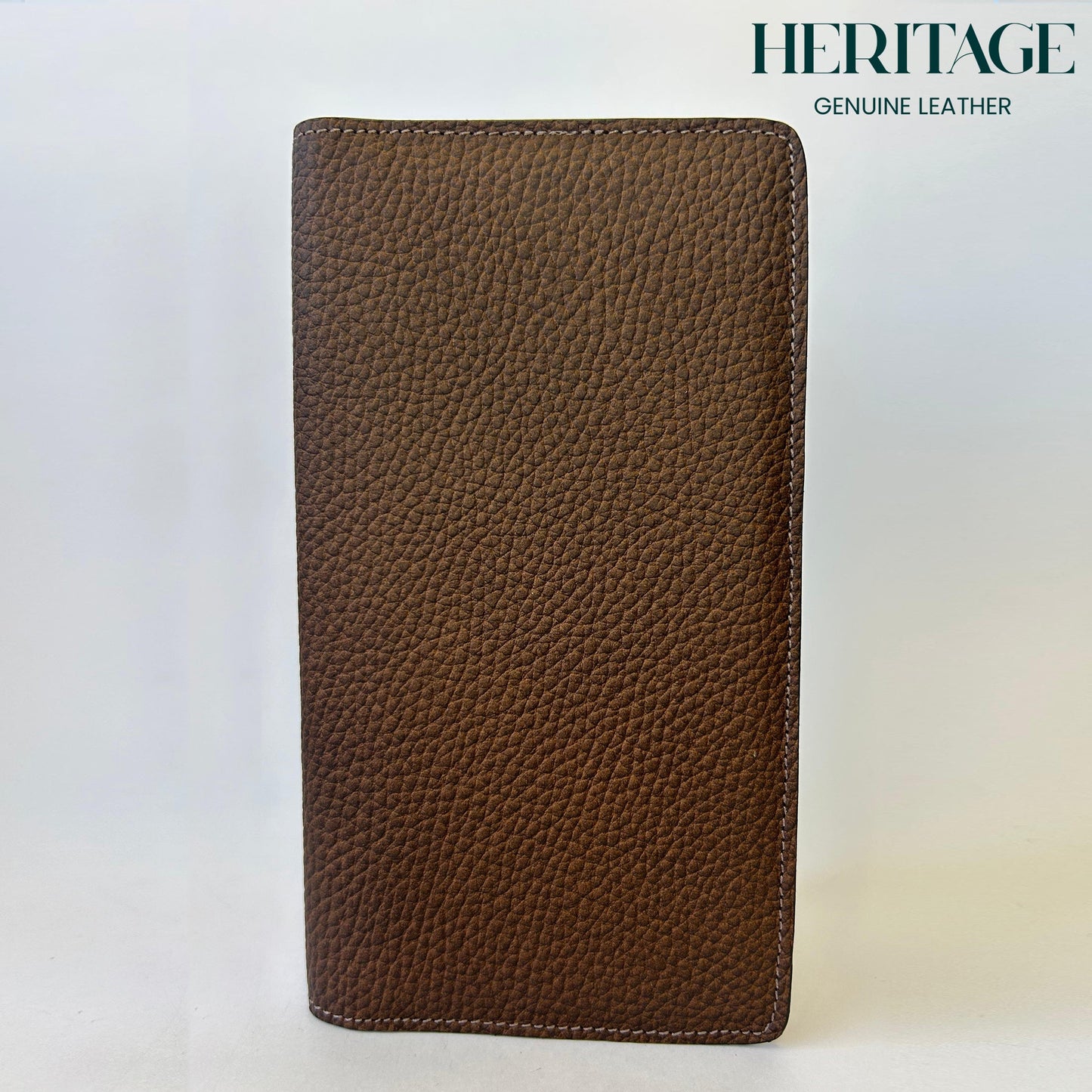 Chequera Madrid en Cuero Granuado Café Heritage