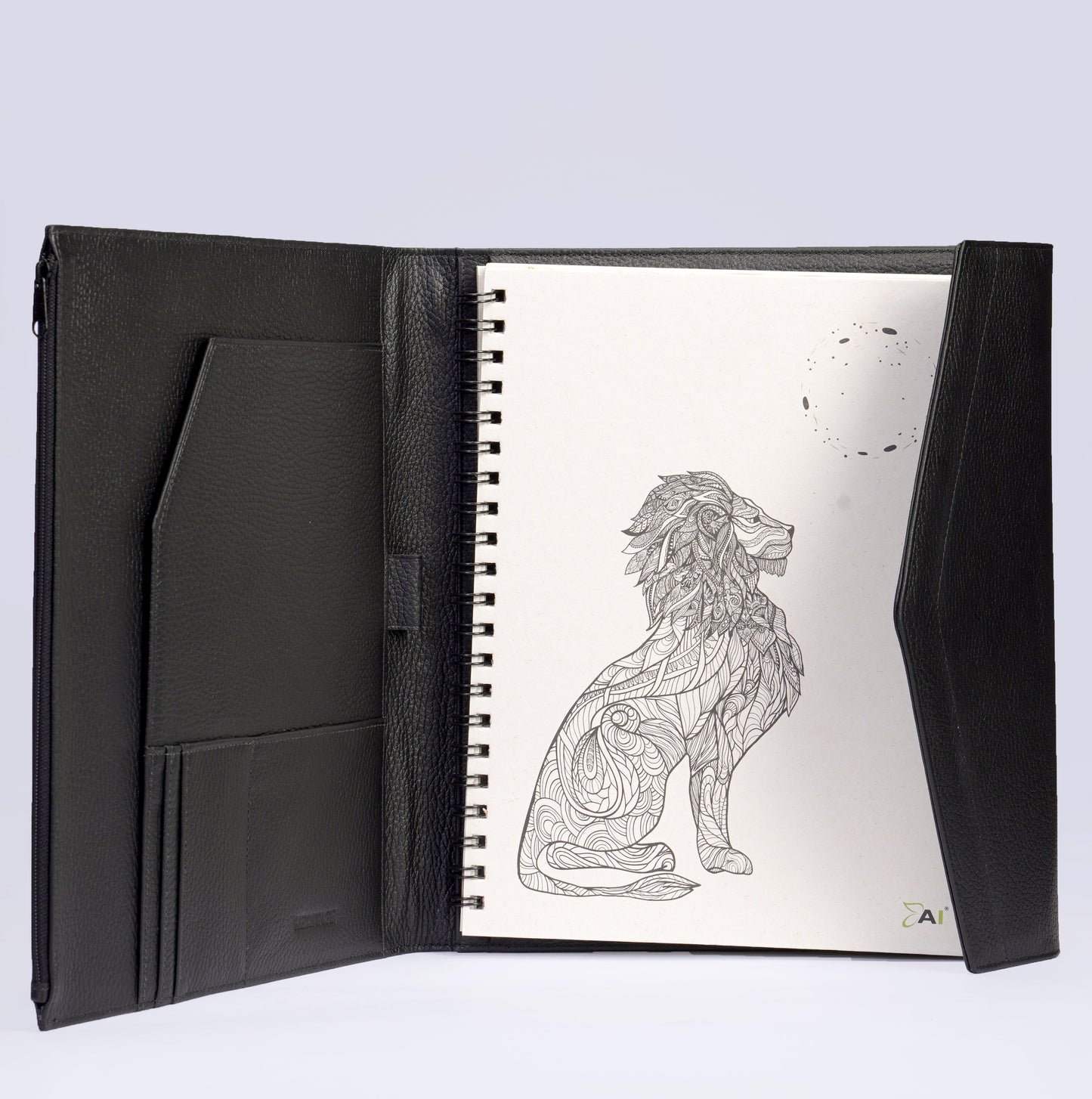 Carpeta de Escritura Tamaño Carta en Cuero Granulado Negro