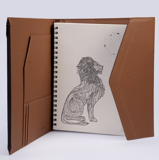 Carpeta de Escritura Tamaño Carta en Cuero Granulado Whiskey