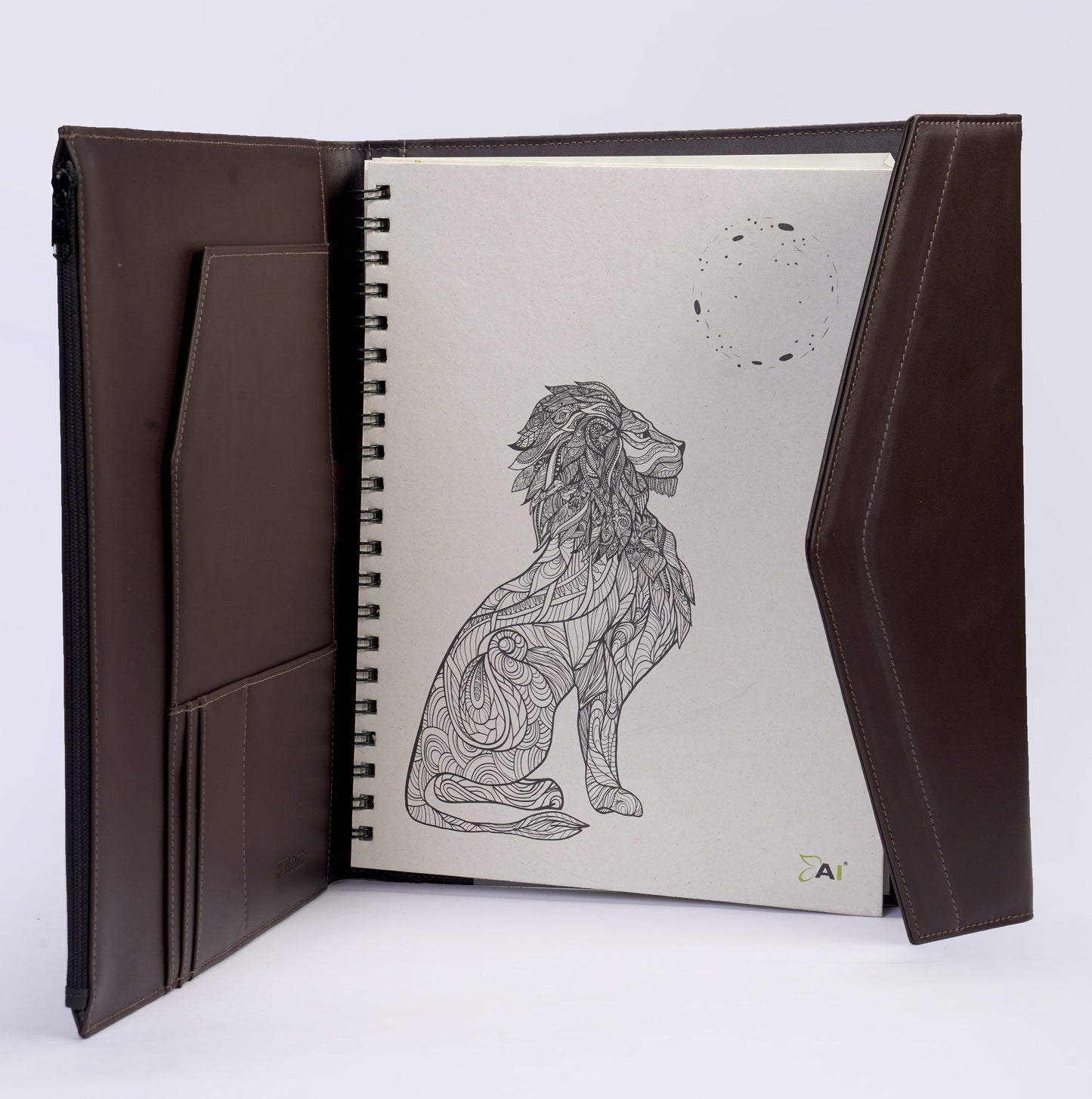 Carpeta de Escritura Tamaño Carta en Cuero Liso Café