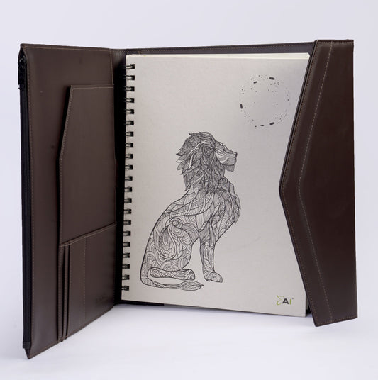 Carpeta de Escritura Tamaño Carta en Cuero Liso Café