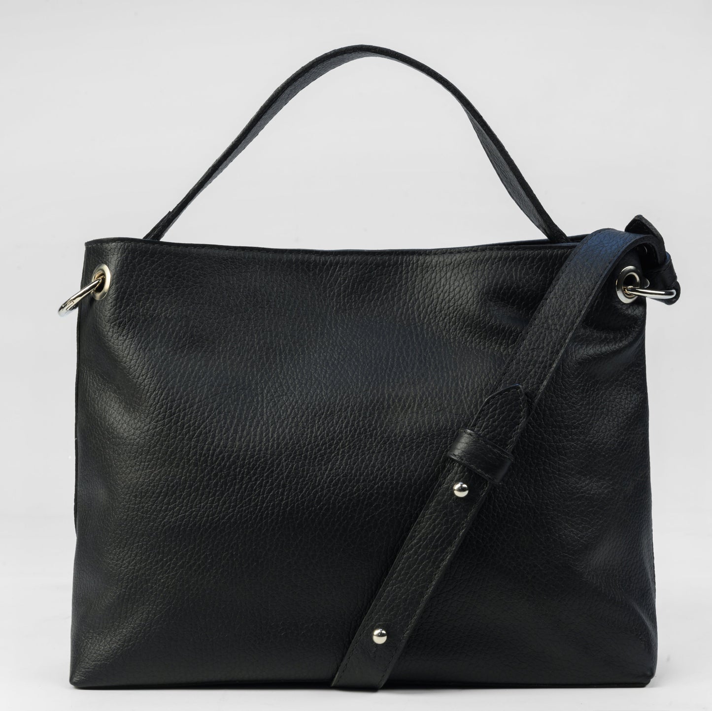 Bolso bandolera Praga en Cuero Granulado Negro Heritage