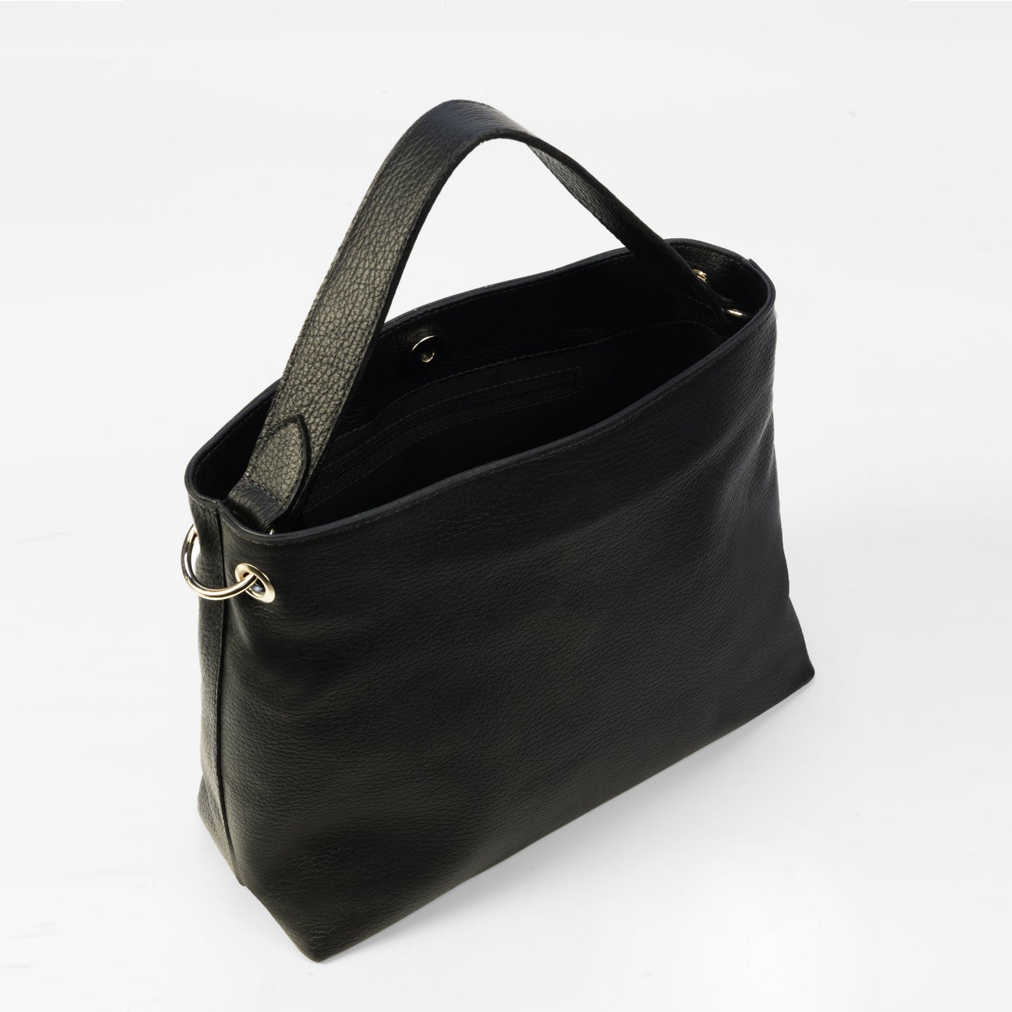 Bolso bandolera Praga en Cuero Granulado Negro Heritage