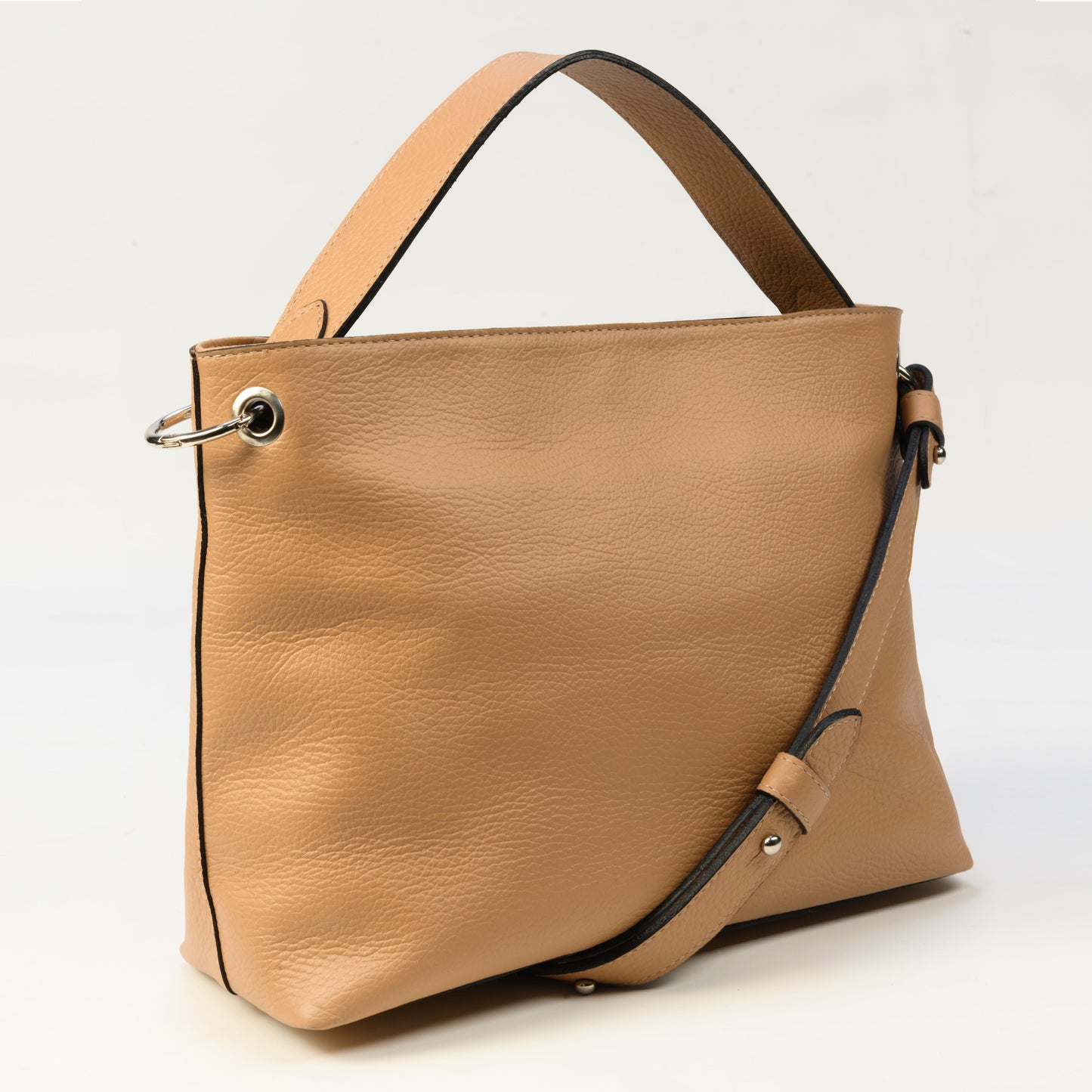 Bolso bandolera Praga en Cuero Granulado Capuchino Heritage