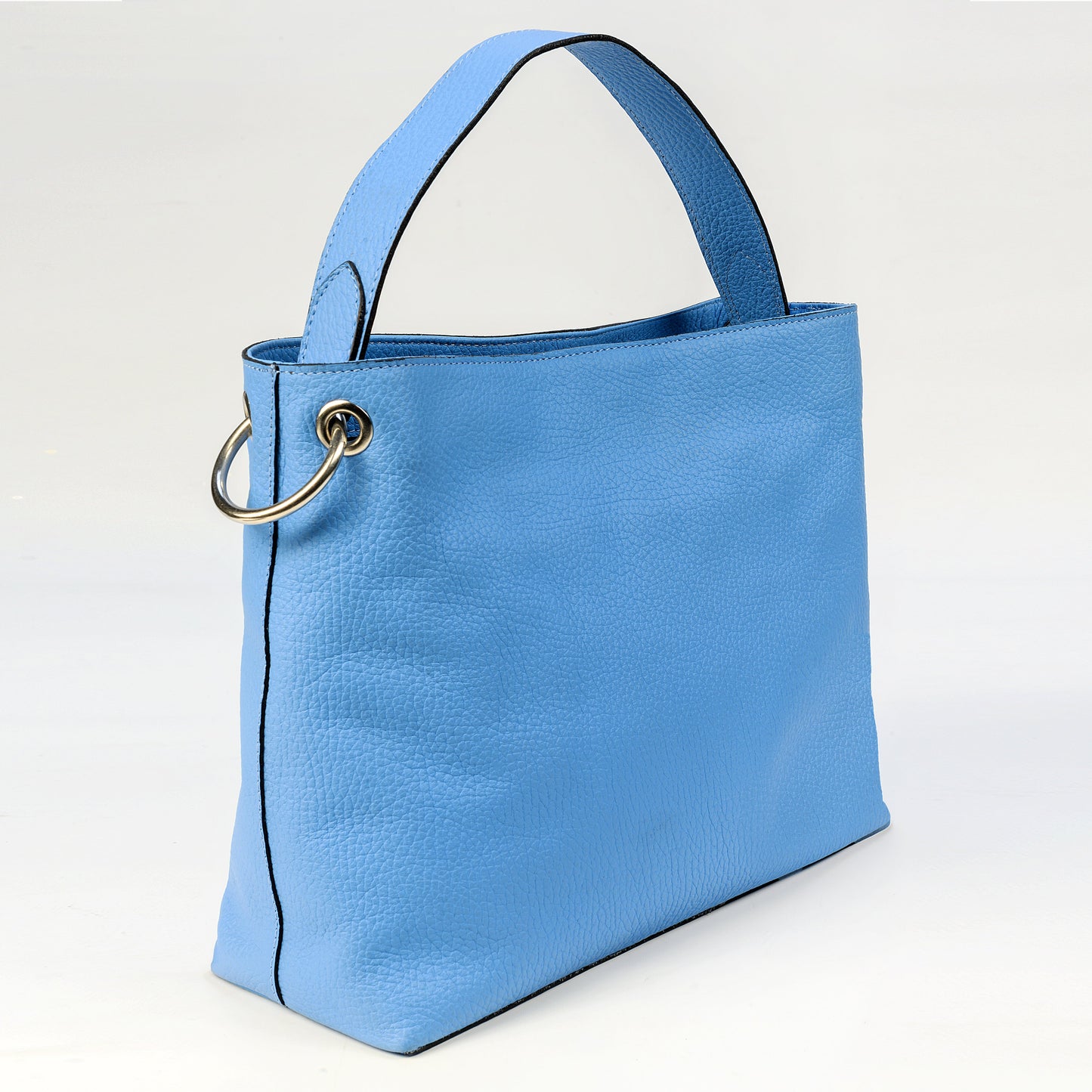 Bolso bandolera Praga en Cuero Granulado Celeste Heritage