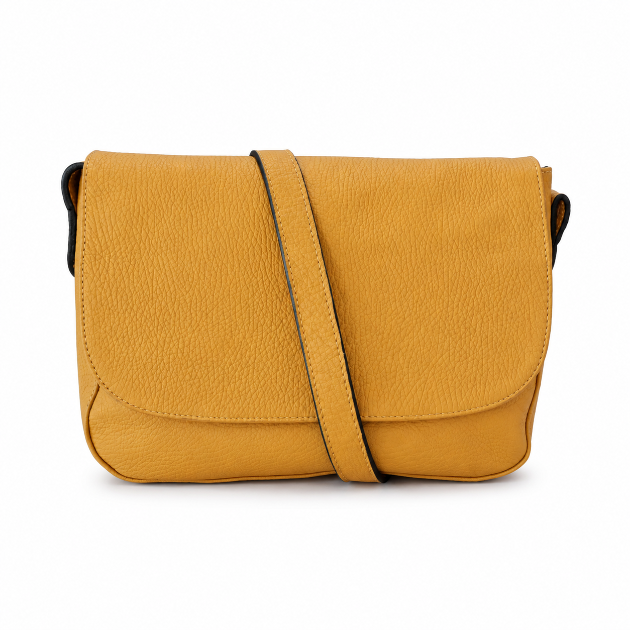 Cartera Roma en Cuero Granulado Mostaza COCO