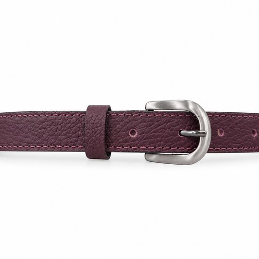 Cinturón Formal para Dama de 22 mm en Cuero Granulado Burgundy COCO