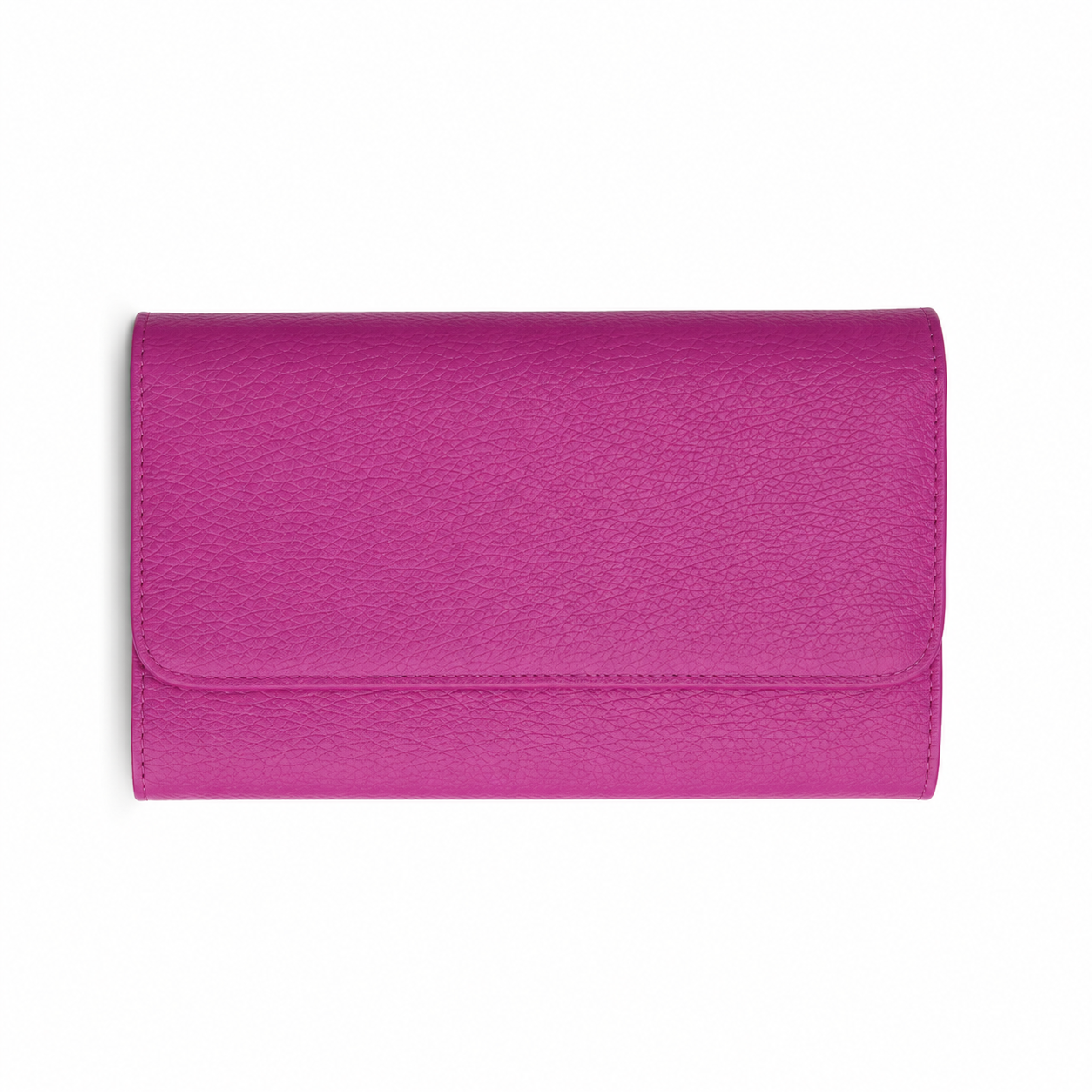 Billetera con Broche en  Cuero Granulado Fucsia Heritage