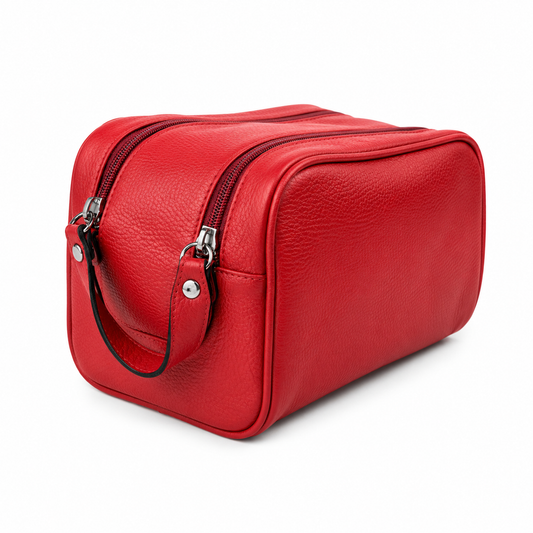 Neceser Dopp Kit Cuero Granulado Rojo Heritage