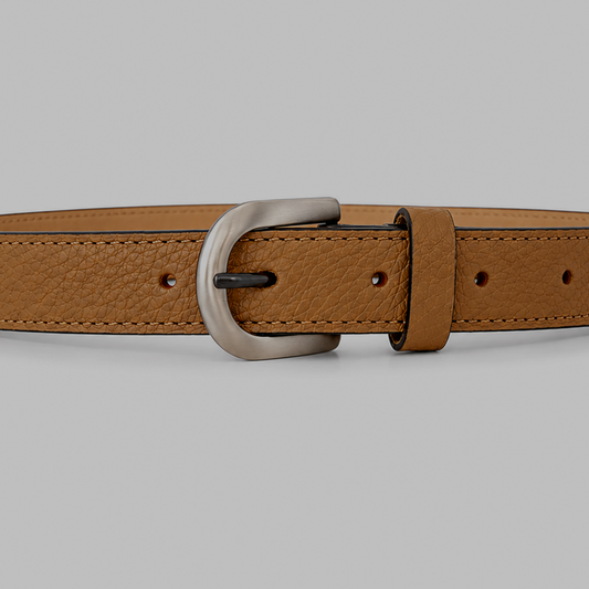 Cinturón Formal para Dama de 22 mm en Cuero Granulado Whiskey COCO