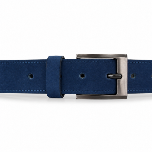 Cinturón  de 40 mm en Cuero Graso  Azul COCO