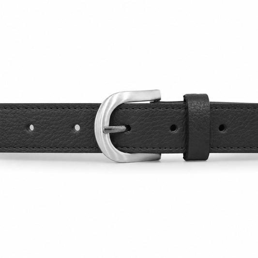 Cinturón Formal para Dama de 22 mm en Cuero Granulado Negro COCO