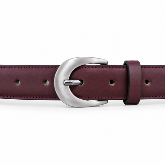 Cinturón Formal para Dama de 30 mm en  Cuero Liso Burgundy COCO