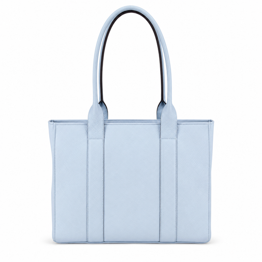 Astoria Tote en Cuero Granulado Celeste