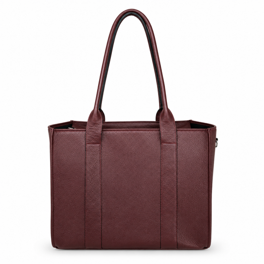 Astoria Tote en Cuero Granulado Burgundy