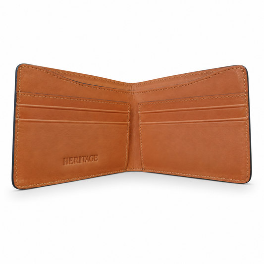 Billetera Milán Cuero Liso Caramelo