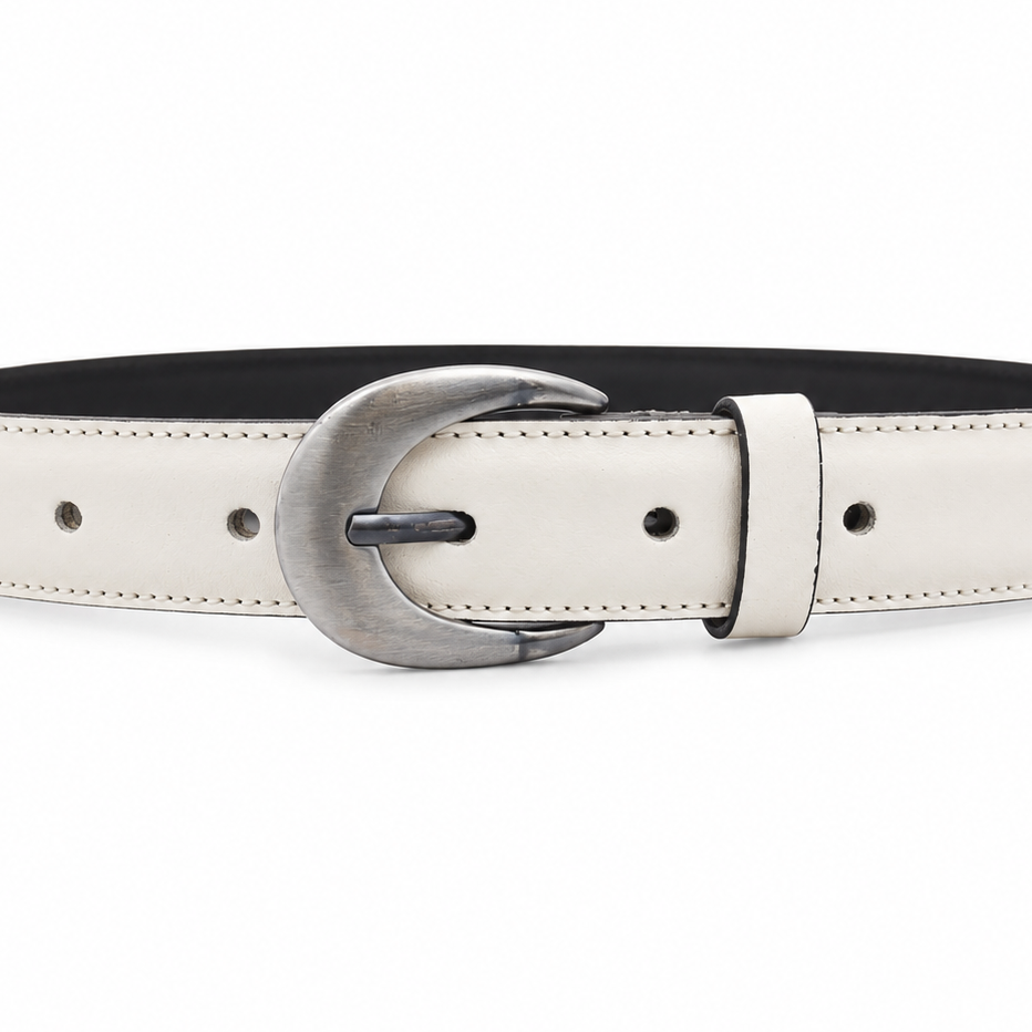 Cinturón Formal para Dama de 30 mm en  Cuero Liso Arena COCO