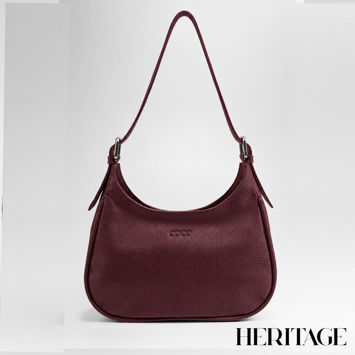 Cartera Lulú en Cuero Granulado Burgundy COCO