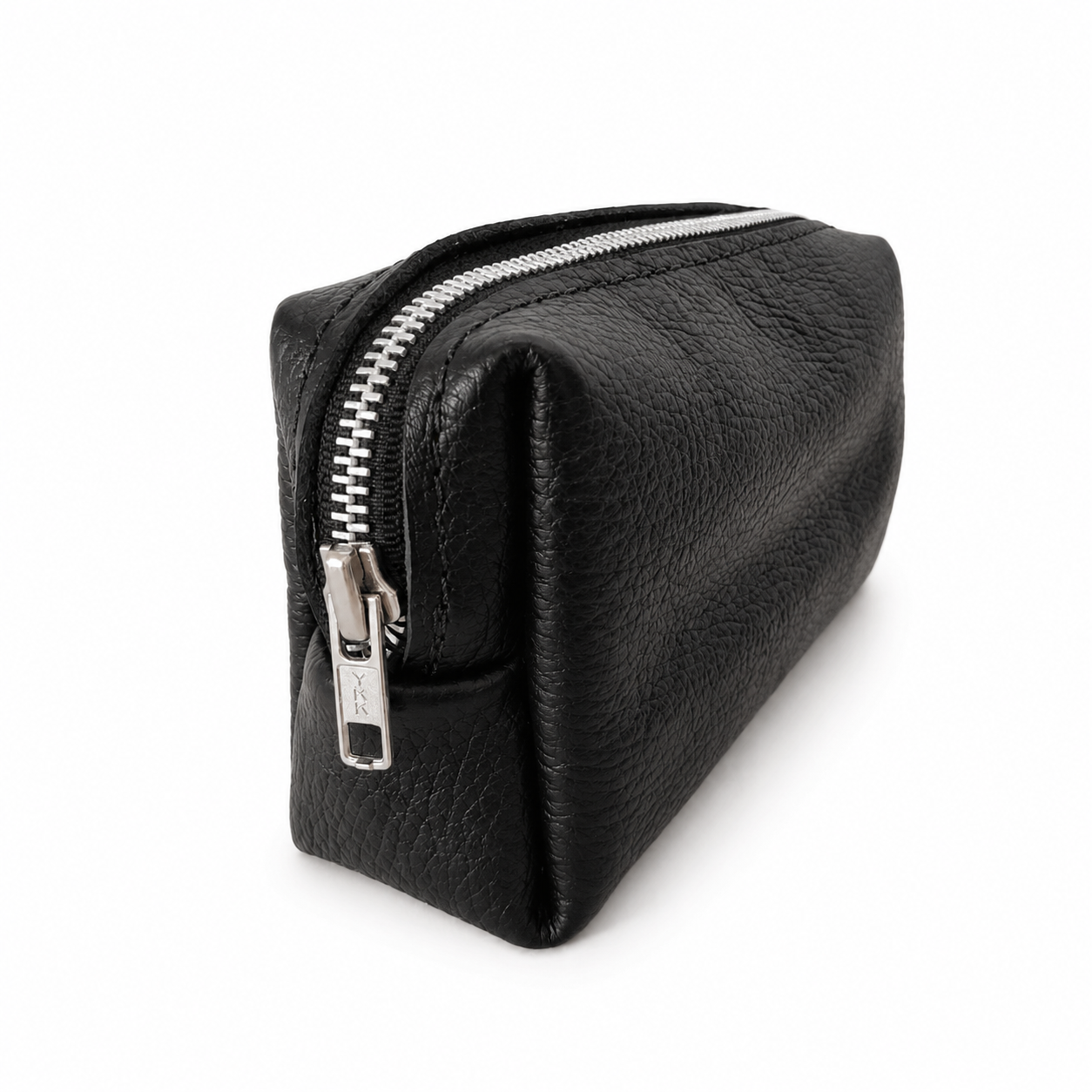 Estuche Cosmético Mini Cuero Granulado Negro COCO