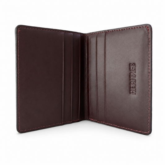 Billetera Atlas Cuero Liso Burgundy Heritage