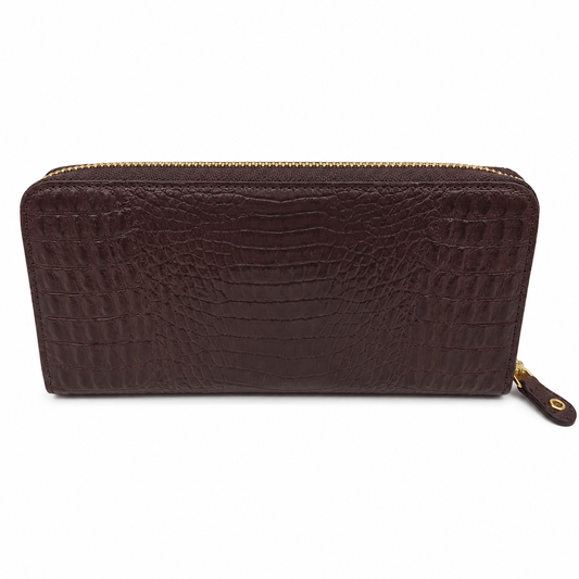 Billetera con Cierre para Dama en Cuero Charol Cafe Heritage