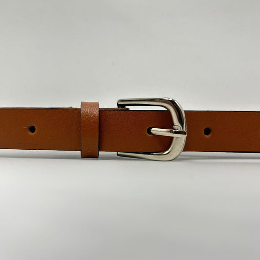 Cinturón para Dama de 20 mm Cuero Liso Cognac COCO