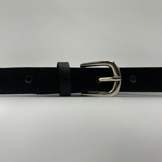 Cinturón para Dama de 20 mm Cuero Liso Negro COCO