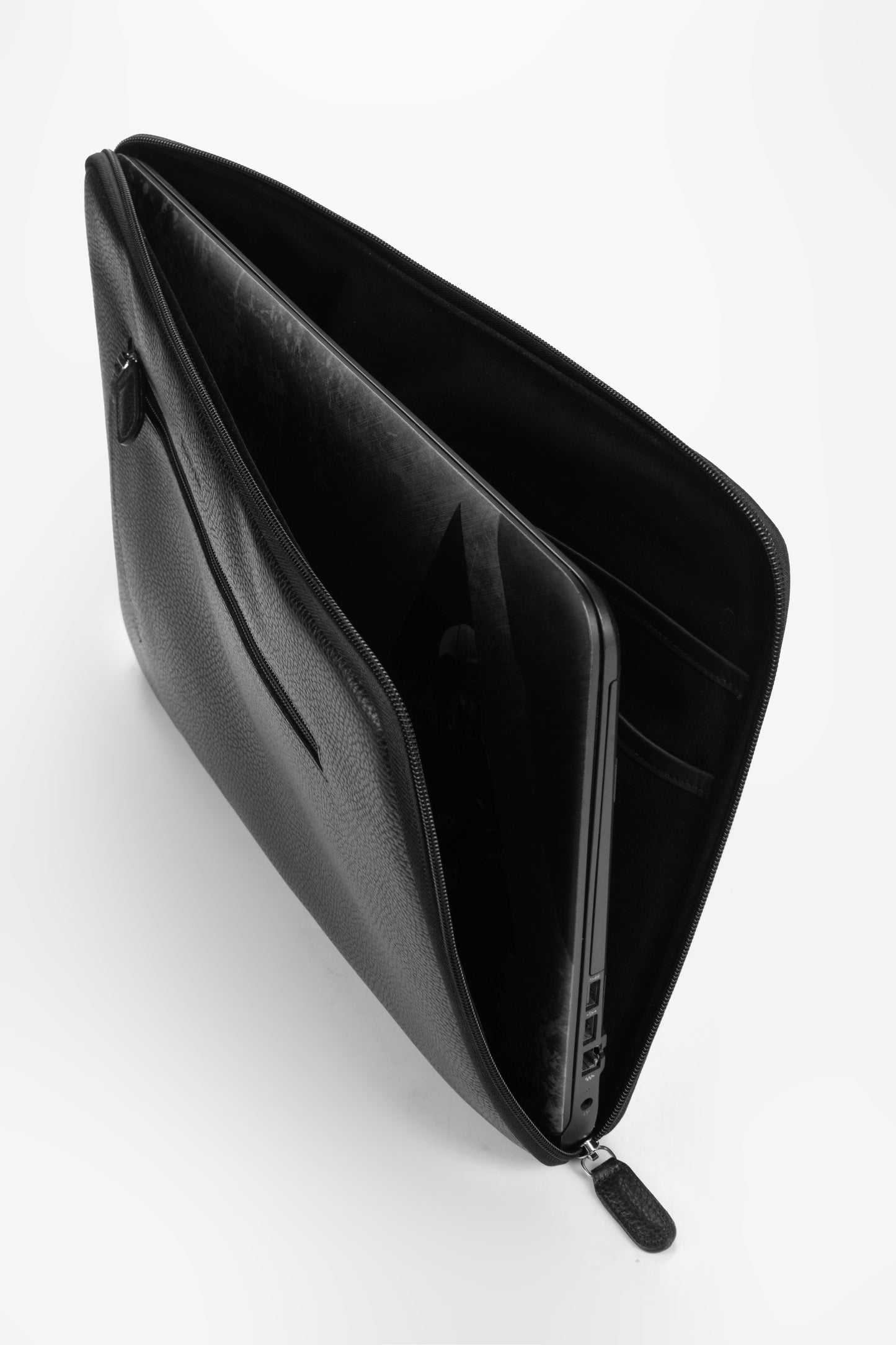 Funda para Laptop en Cuero Granulado Negro Heritage
