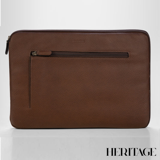 Funda para Laptop en Cuero Granulado Café Heritage