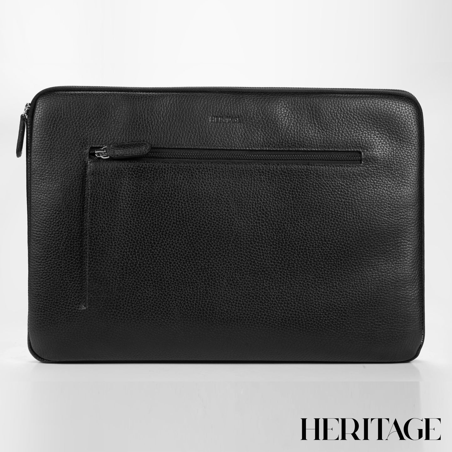 Funda para Laptop en Cuero Granulado Negro Heritage