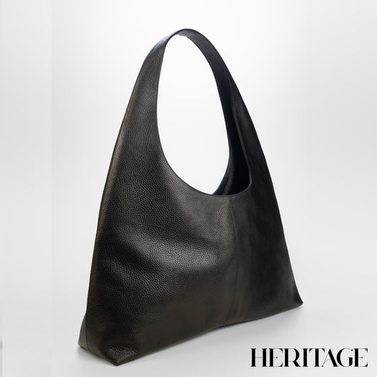 Cartera Hobo Siena en Cuero Granulado Negro