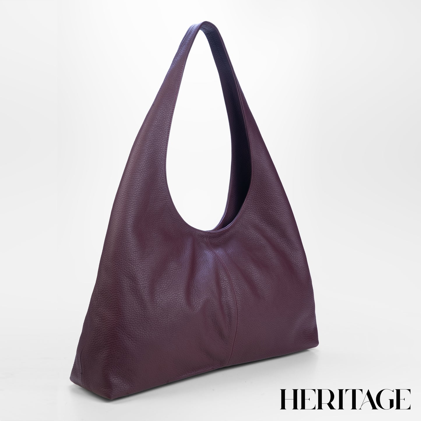 Cartera Hobo Siena en Cuero Granulado Burgundy