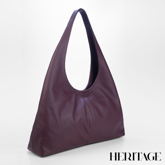 Cartera Hobo Siena en Cuero Granulado Burgundy