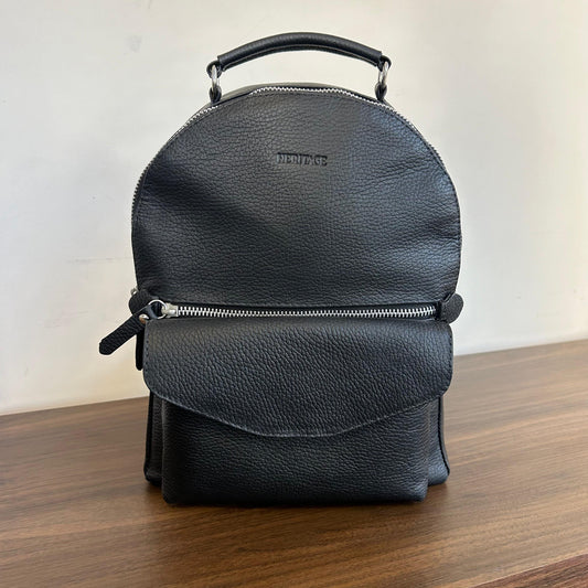 Mochila para Dama Cuero Granulado Negro Heritage