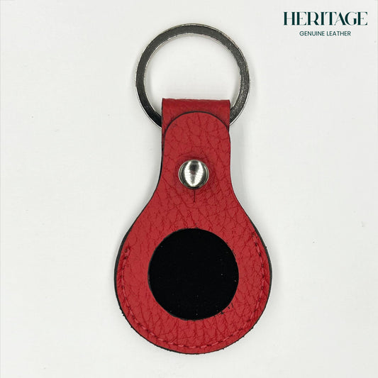 Llavero para AirTag en Cuero Granulado Rojo Heritage