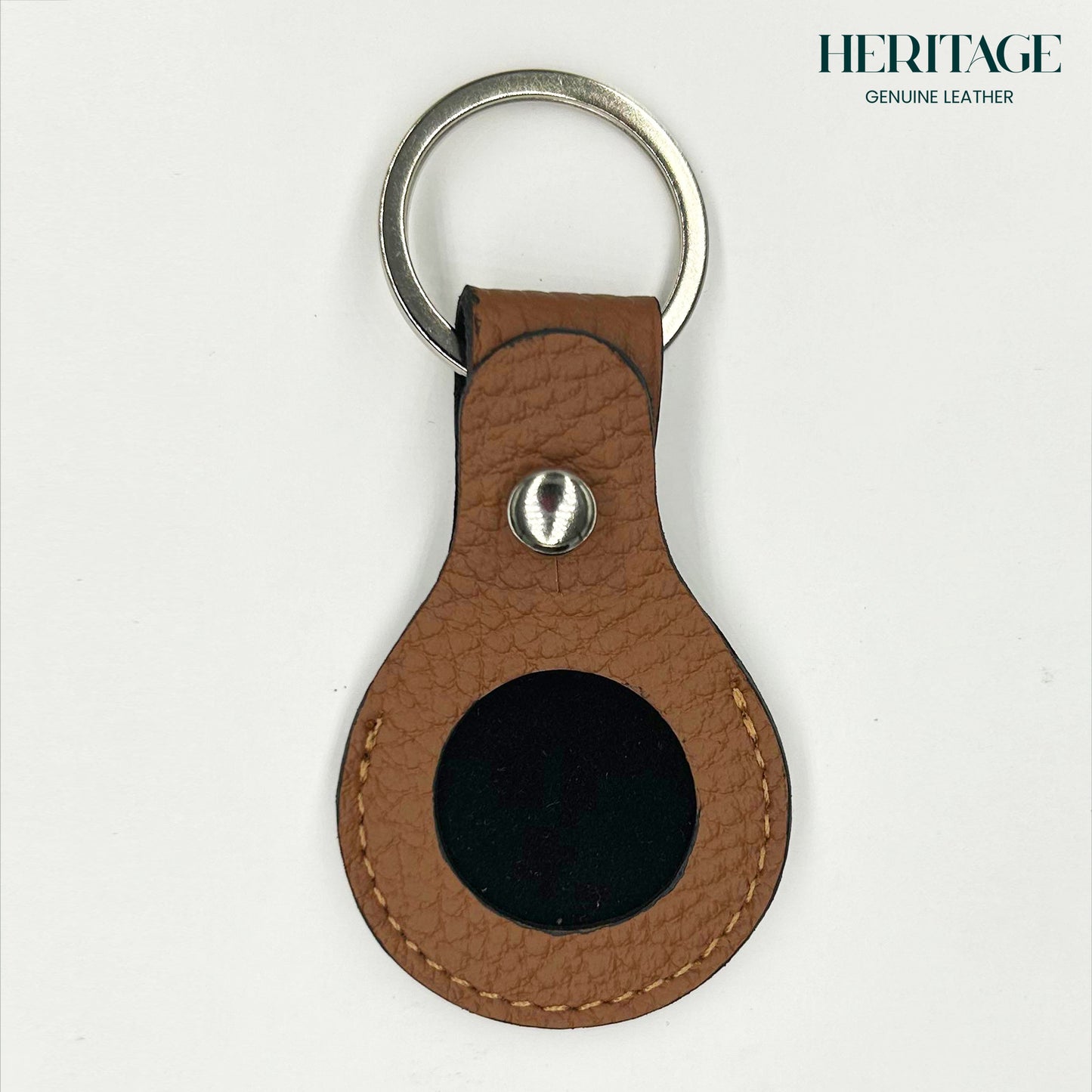 Llavero para AirTag en Cuero Granulado Whiskey Heritage