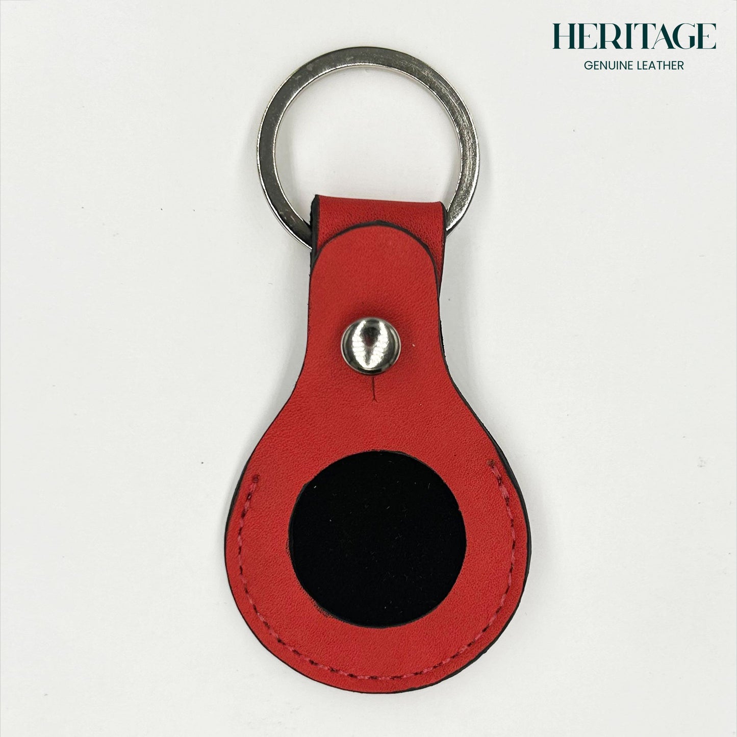 Llavero para AirTag en Cuero Liso Rojo Heritage