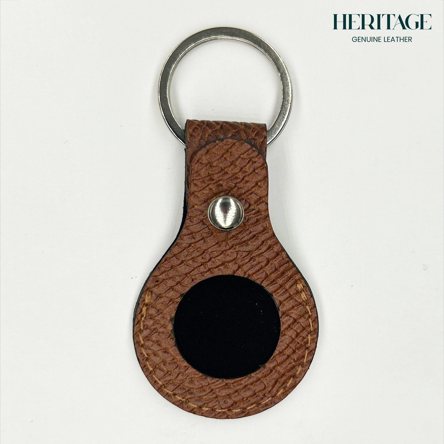 Llavero para AirTag en Cuero London Cognac Heritage