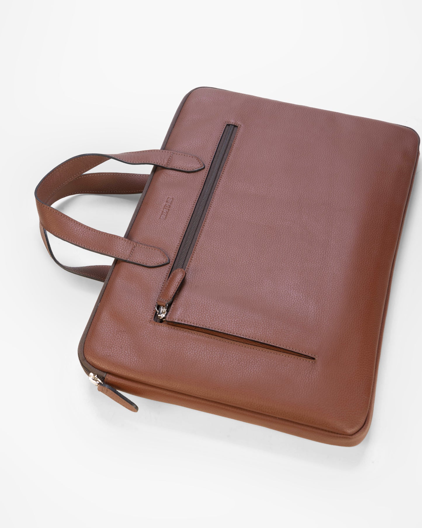 Maletín para Laptop en Cuero Granulado Cognac Heritage